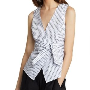 BCBGMAXAZRIA Womens Striped Knot-Front Tank Top